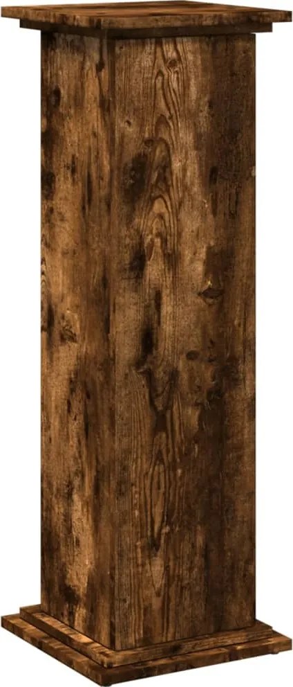 vidaXL füstös tölgy szerelt fa bemutatóállvány tárolóval 31x30x90 cm