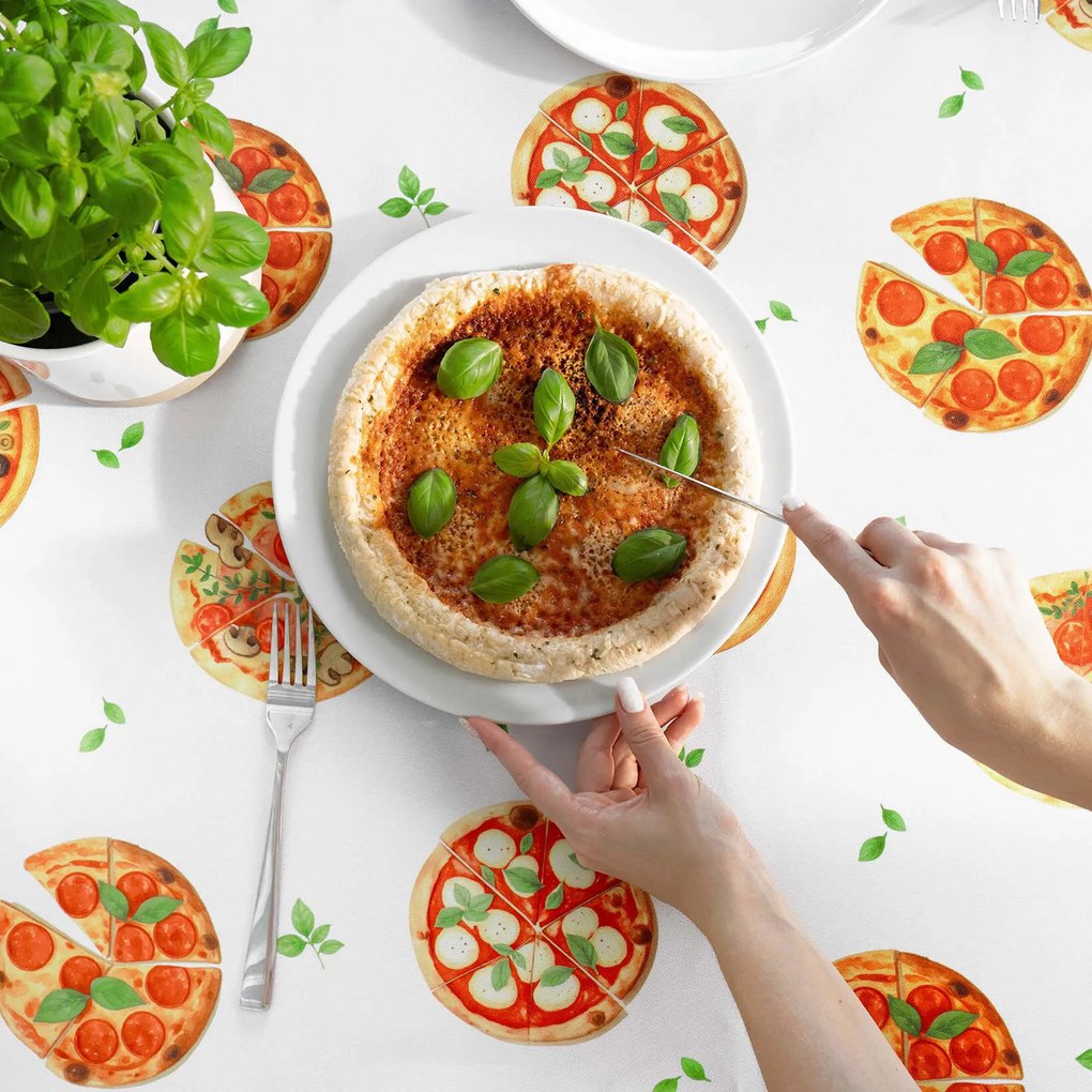Goldea teflonos asztalterítő - ízletes pizza 120 x 140 cm