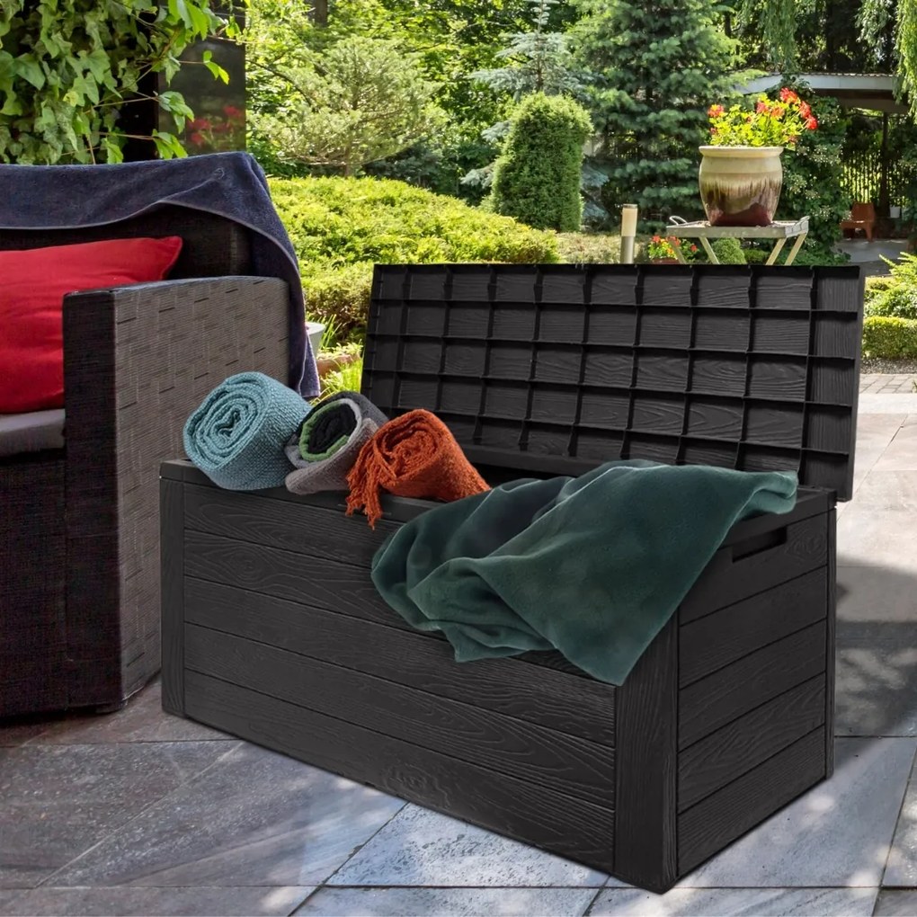 WOODEBOX tárolódoboz, 280l, 120x46x57cm, antracit Prosperplast