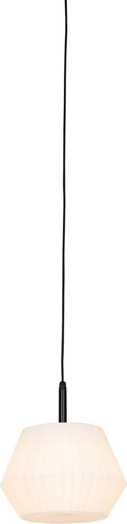 Modern kültéri lógólámpa fekete fehér árnyékolóval 33 cm IP44 - Robbert