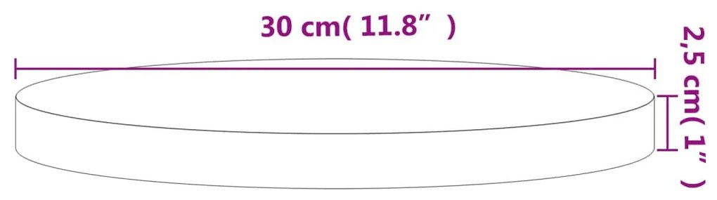 tömör bükkfa kerek asztallap Ø30x2,5 cm
