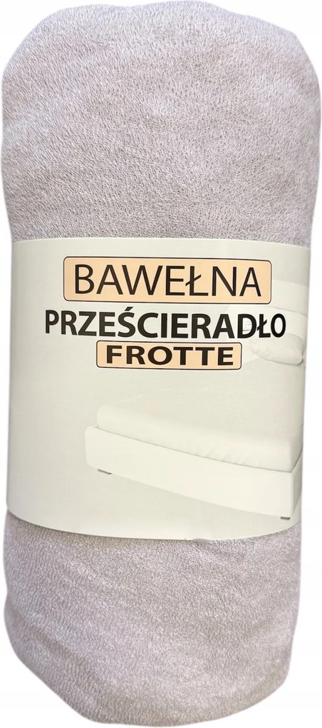 Frottír lepedő , gumis 160x200x25 Lengyel , Szürke