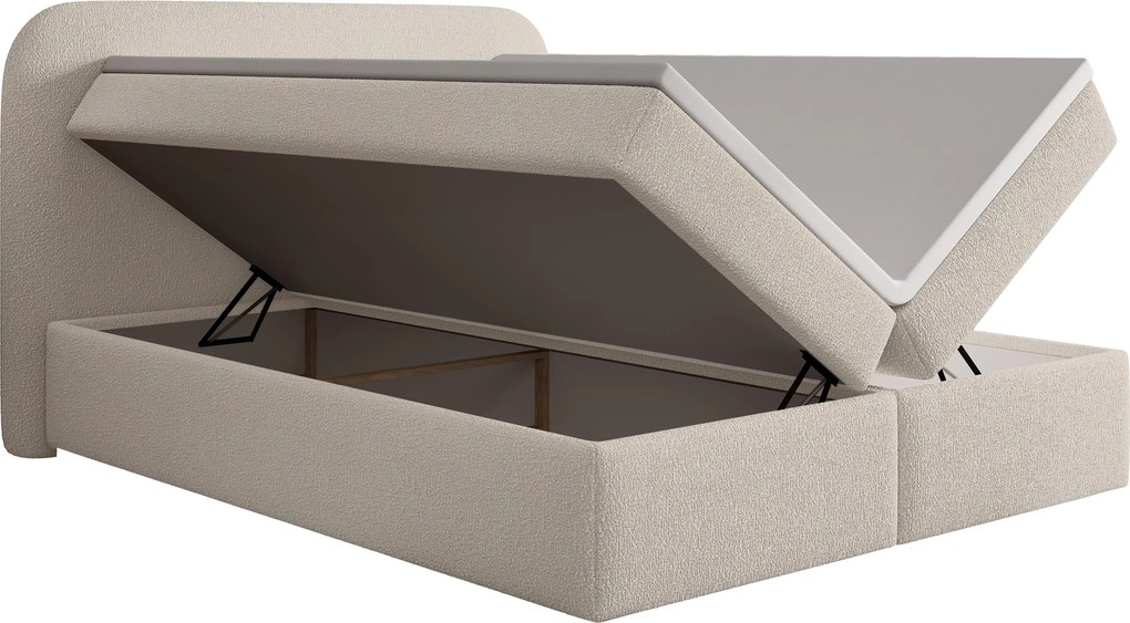 Eleris ágyneműtartós boxspring ágy 160x200 - bézs buklé Quelle 03