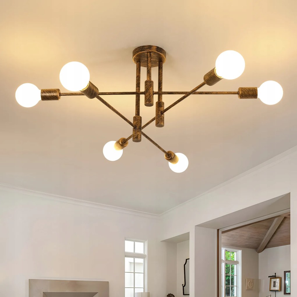 Lampa Sufitowa Wisząca Żyrandol E27 Loft Retro Do Salonu Jadalnia