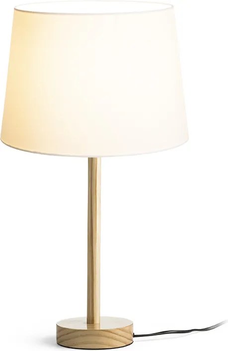 RENDL MAUI/AMBITUS 30 asztali lámpa Polycotton fehér/fa 230V LED E27 15W