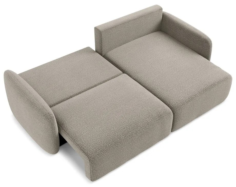 Bézs kinyitható-tárolóhelyes sarokkanapé (jobb oldali) Kalena – Makamii