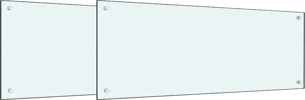vidaXL Konyhai splashback 2 pcs Fehér 100 x 40 cm edzett üveg