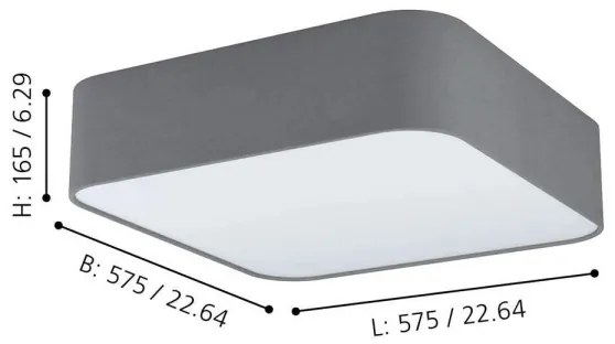 Eglo 99092 - Mennyezeti lámpa PASTERI SQUARE 5xE27/25W/230V