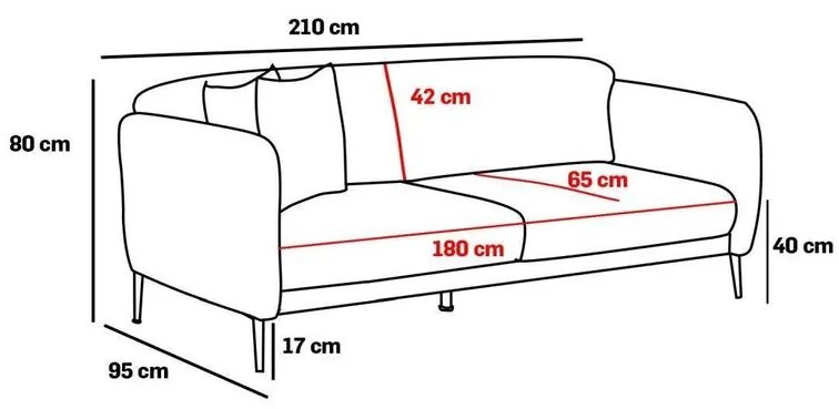 3 személyes kanapéágy Simena - Szürke