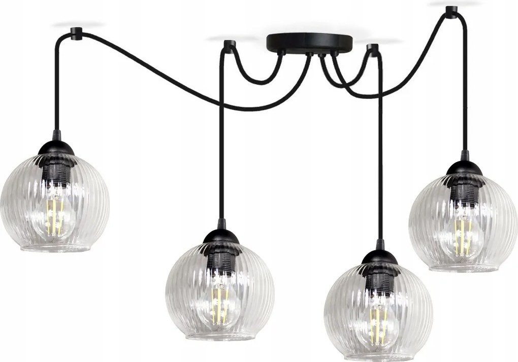 Csillár függőlámpa Pók Lámpabúra bordázott mennyezeti lámpa loft nappali