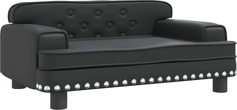 vidaXL fekete műbőr kutyaágy 70 x 45 x 30 cm