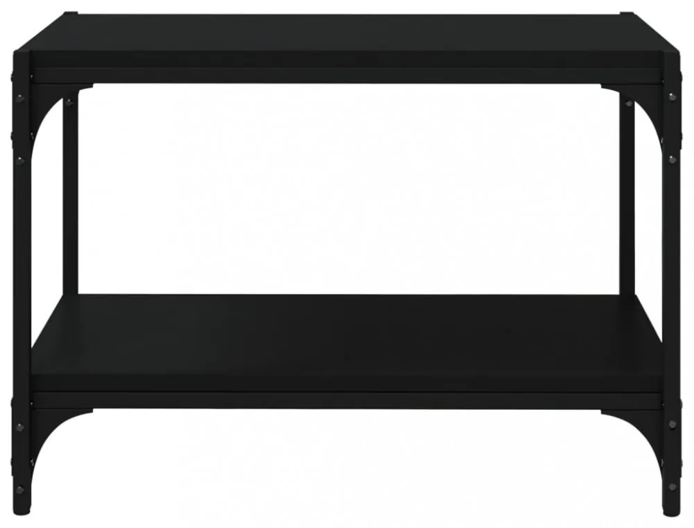 fekete szerelt fa és acél TV-szekrény 60 x 33 x 41 cm