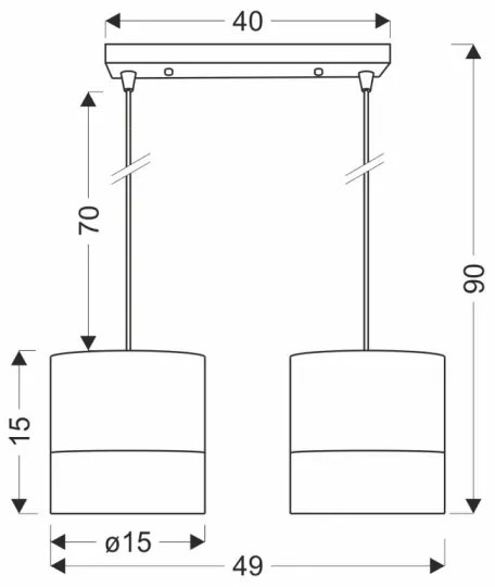 Csillár zsinóron BIANCO 2xE27/40W/230V fehér/barna