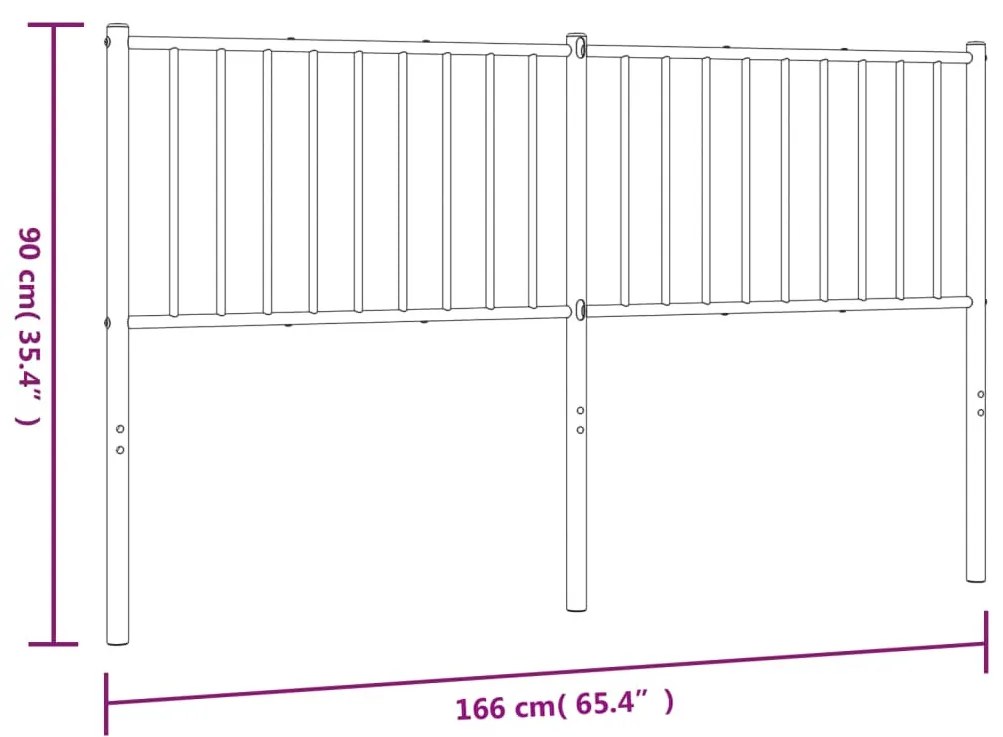 fehér fém fejtámla 160 cm
