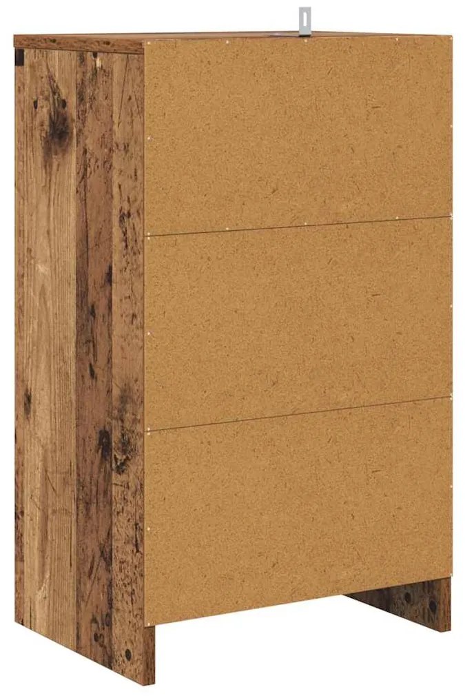 vidaXL Éjjeliszekrények fiókkal 2 pcs Öreg fa 40 x 30 x 467 cm Faanyag