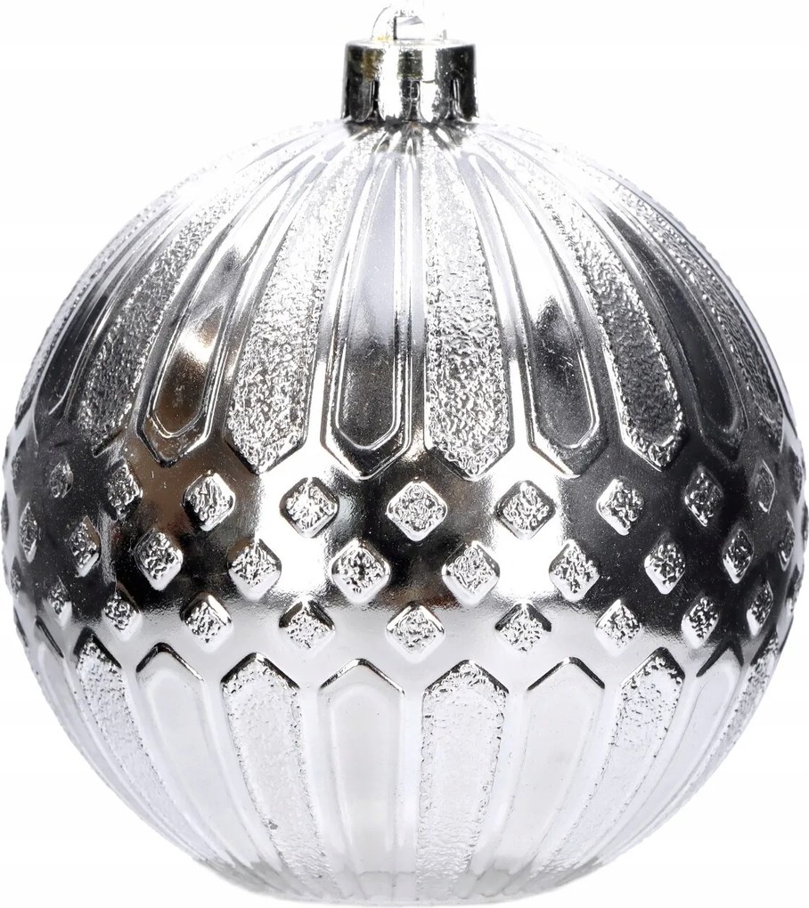 Ezüst gömb mix minták 10cm