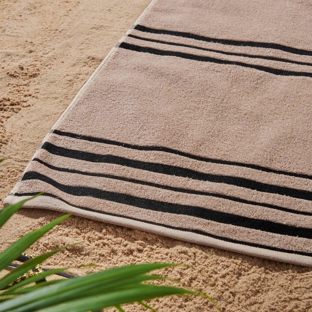 Bézs strandtörölköző 75x150 cm Banded Stripe – Catherine Lansfield