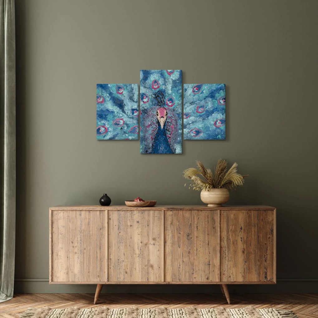 Egy festett páva képe (90x60 cm)