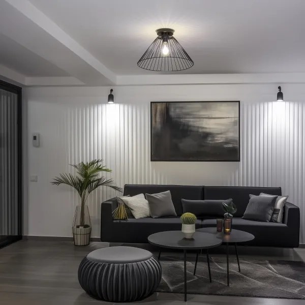 Brilagi - LED felületre szerelhető mennyezeti lámpa CERIA WIRE 1xE27/40W/230V Ø 45 cm fekete