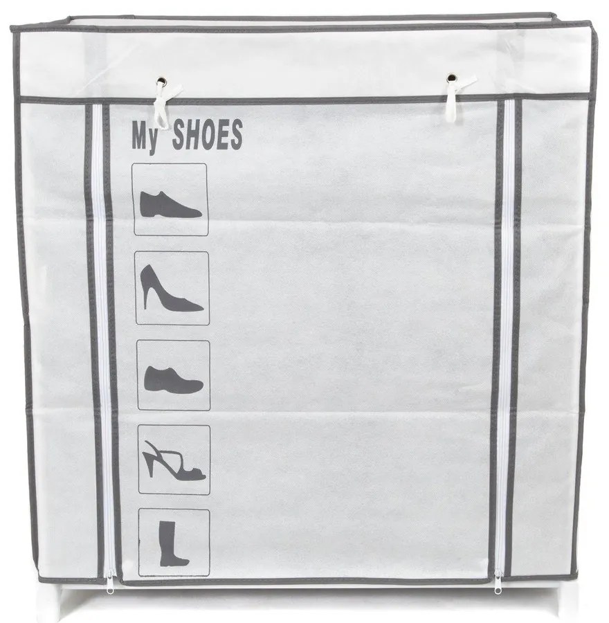 Shoes fekete-fehér textil cipőtartó állvány, 25 rekesz - Compactor