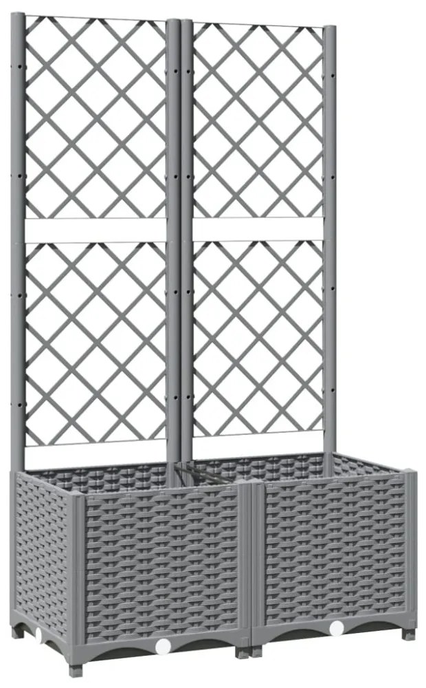 világosszürke PP rácsos kerti ültetőláda 80 x 40 x 136 cm