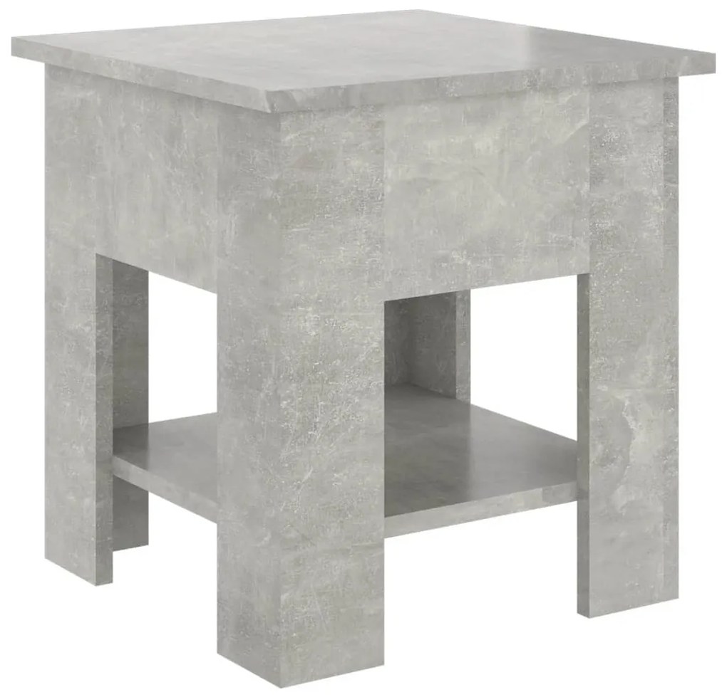 Betonszürke szerelt fa dohányzóasztal 40x40x42 cm