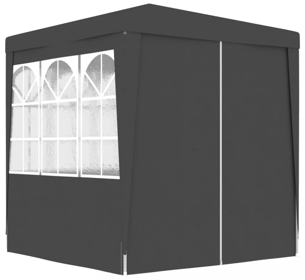 antracitszürke rendezvénysátor oldalfalakkal 2,5x2,5 m 90 g/m²