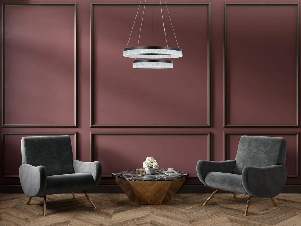 Italux glamour modern függeszték pantal matt fekete itxpnd-34533-2l-bk