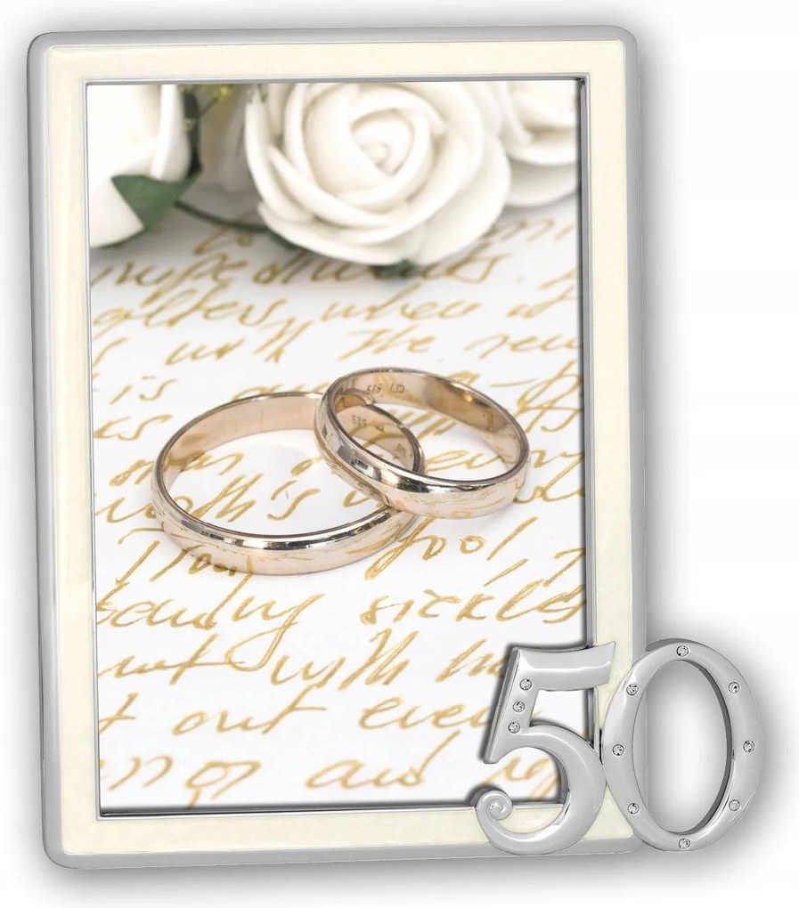Képkeret 10x15 ezüst 50 éves arany ajándék