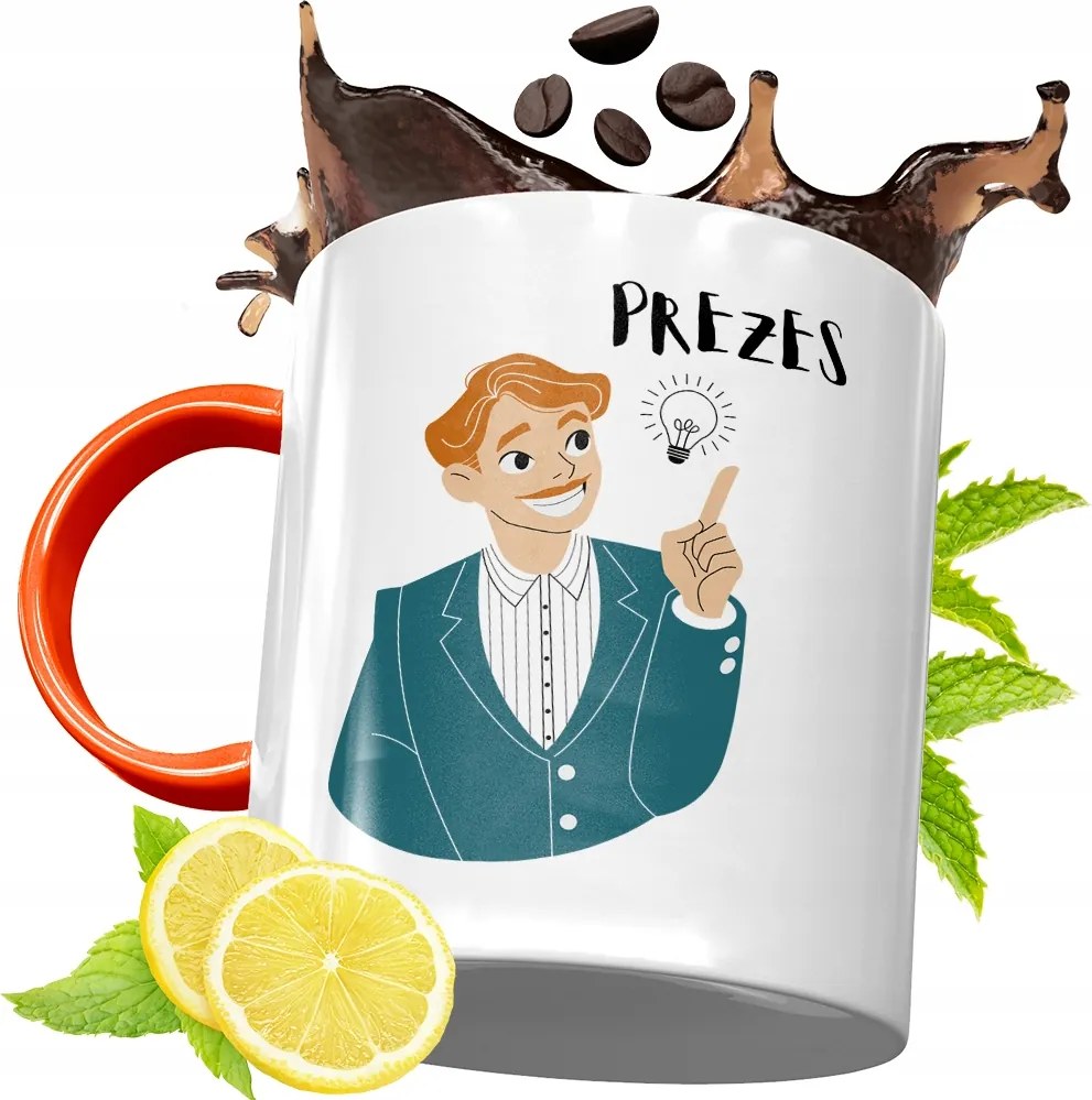 Narancssárga Bögre Elnöknek Ajándék fényképes nyomtatással