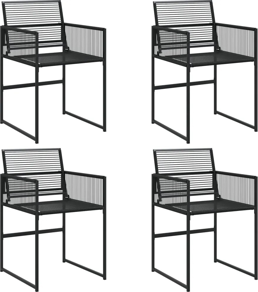 vidaXL 4 db fekete polyrattan kerti szék