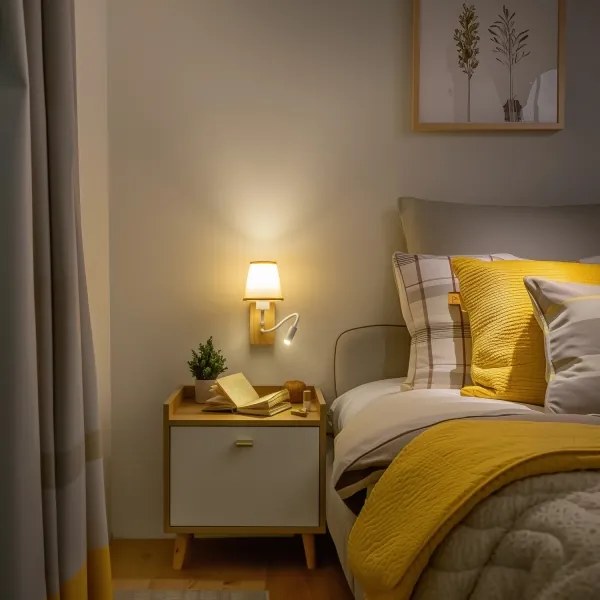 Brilagi - LED Fali lámpa NUBILA WOOD 1xE27/25W/230V +LED/3W tölgy/világosbarna