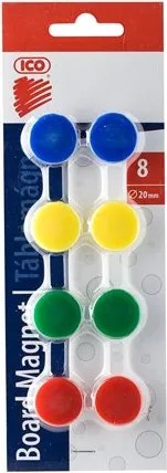 Mágneskorong, 20 mm, 8 db, ICO JY-20, 4 szín (TICTMJY20)