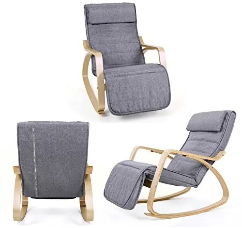 SongmicsHome SWING hintaszék, teherbírás 150kg, 67x115x91cm, szürke
