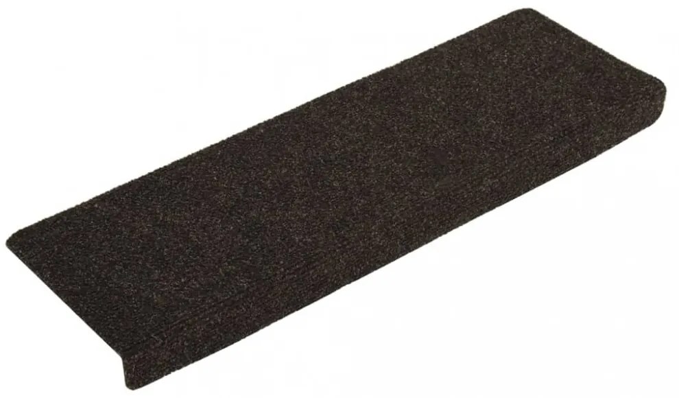 15db tűvel lyuggatott sötétbarna szövet lépcsőszőnyeg 65x21x4cm