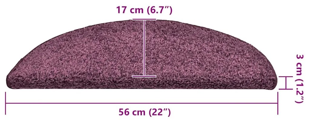 30 db sötétlila lépcsőszőnyeg 56x17x3 cm