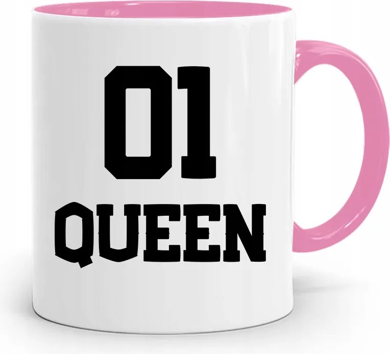Rózsaszín Bögre Ajándék Lányának 01 Queen nyomott mintával