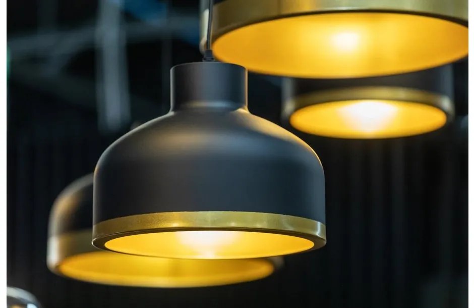 Lámpa Mennyezeti lámpatest GOLDI 1,4090,AC220-240V,50/60Hz,1*E27,IP20,átmérő 30cm,egyes,fekete/arany