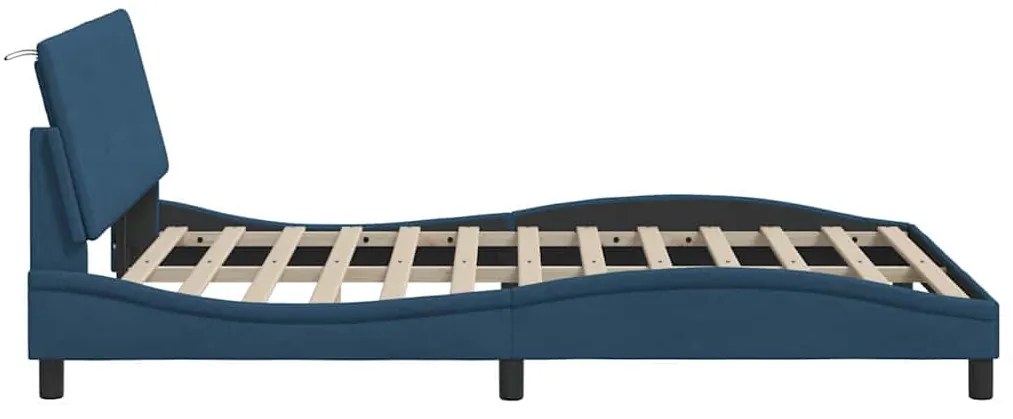 kék szövet ágykeret matrac nélkül Hanko 140 x 190 cm