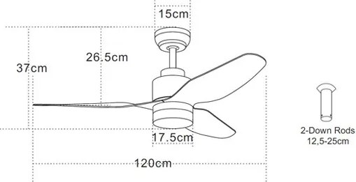 ZAMBELIS 19130 Ventilátoros lámpa LED IP20