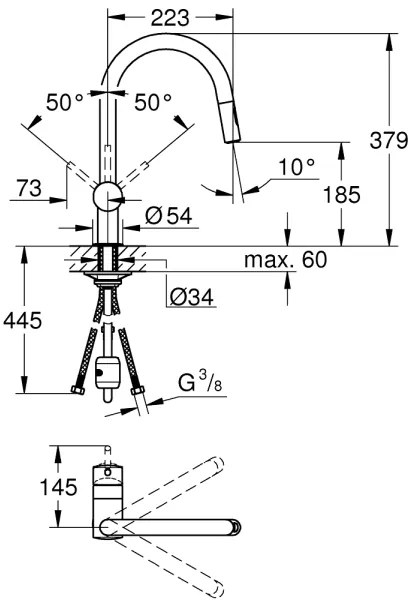 GROHE 32321DC2 - Mosogató csaptelep A rozsdamentes acél
