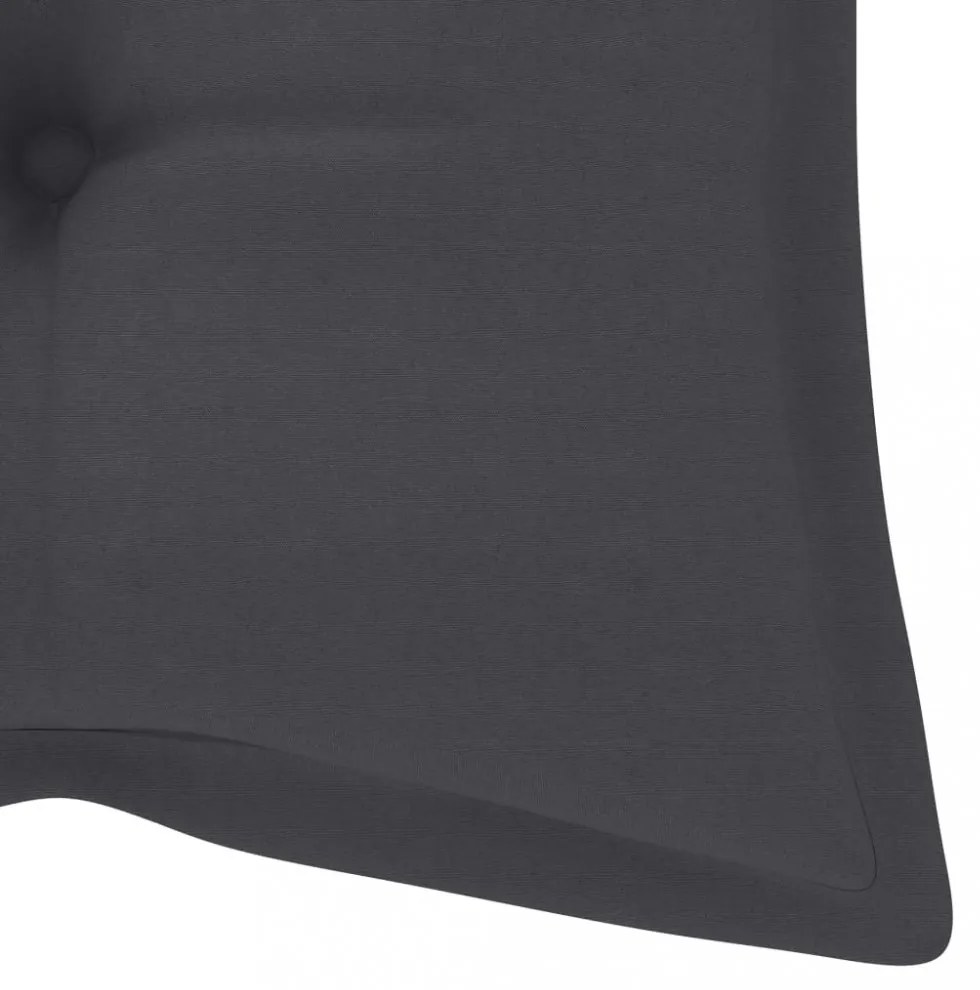 antracitszürke oxford szövet kerti padpárna 120x(50+50)x7 cm