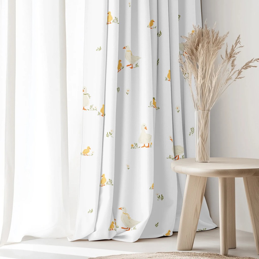 Goldea húsvéti pamut függöny - kacsák 240x150 cm