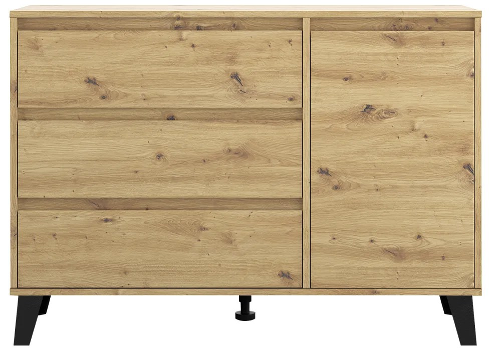 BOGAN 1D3S komód, tölgyfa artisan