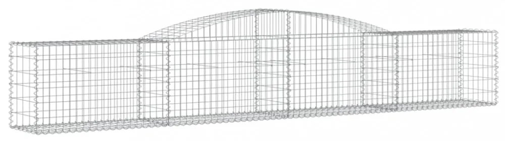 vidaXL 3 db íves horganyzott vas gabion kosár 400x50x60/80 cm