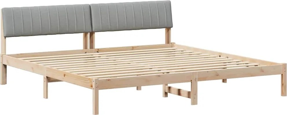 vidaXL Ágykeret Barna és világosszürke 200 x 200 cm Tömör fenyőfa