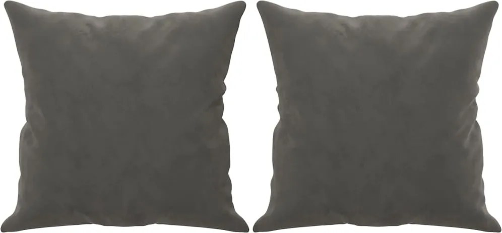 vidaXL 2 db sötétszürke bársony díszpárna 40 x 40 cm