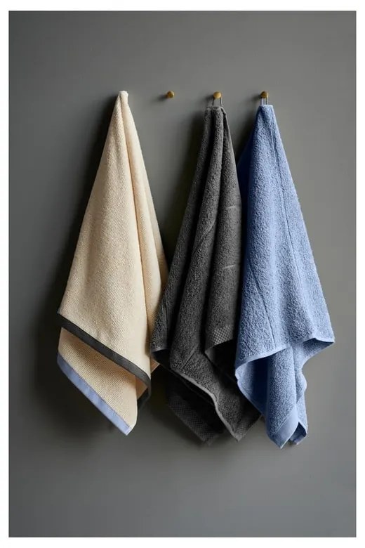 Sötétszürke frottír pamut törölköző 50x100 cm Line – Södahl