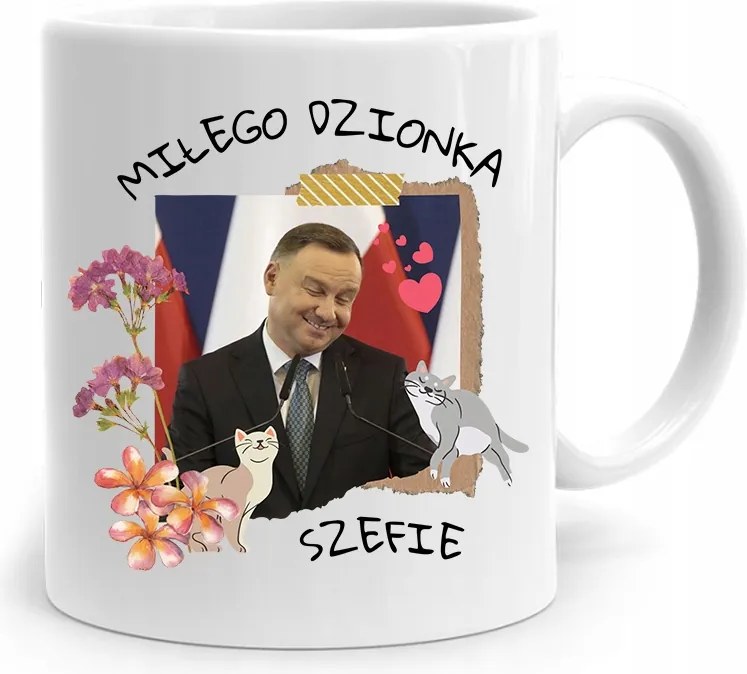 Andrzej Duda Elnök Bögre Mosoly Reggel, fényképes nyomtatással