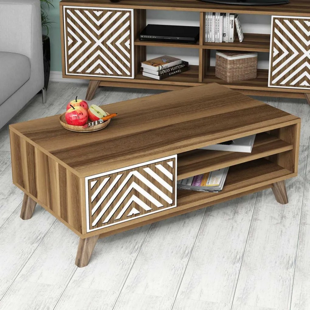 Inci - Walnut, White